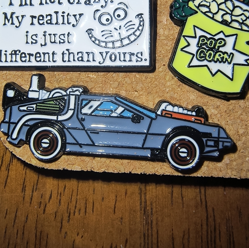 DeLorean Time Machine Enamel Pin - Silver/Gray